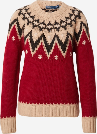 Polo Ralph Lauren Sweater in Dark beige / Brown / Cherry red, Item view
