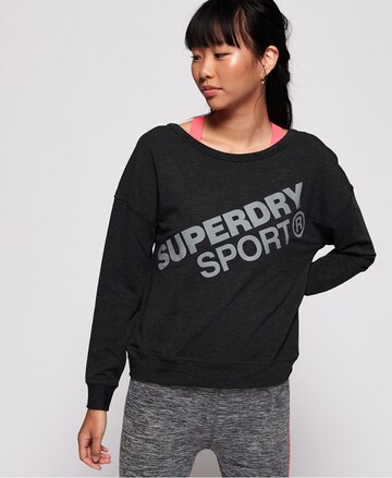 Superdry Sportief sweatshirt in Zwart: voorkant