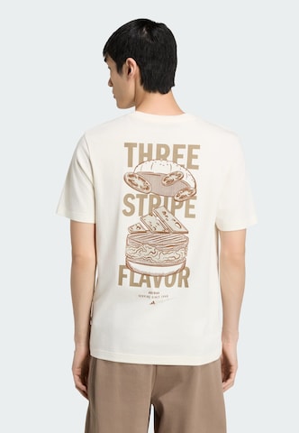 ADIDAS SPORTSWEAR - Camisa funcionais 'Burger Flavor' em branco: frente