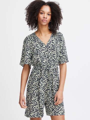 ICHI - Jumpsuit ' Marrakech ' en negro: frente
