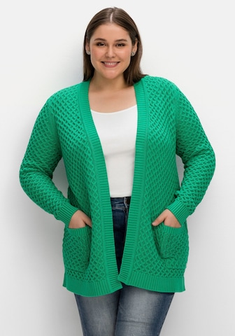 SHEEGO Knit cardigan in Green: front