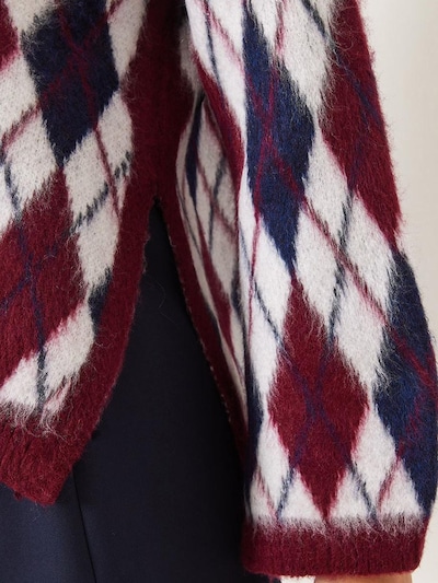 Bianco Lucci Trui in de kleur Donkerblauw / Kersrood / Wit, Productweergave