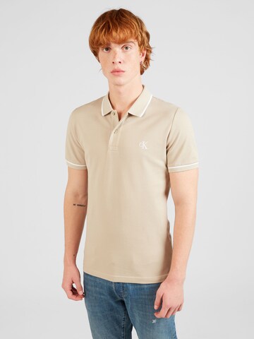 T-Shirt Calvin Klein Jeans en beige : devant