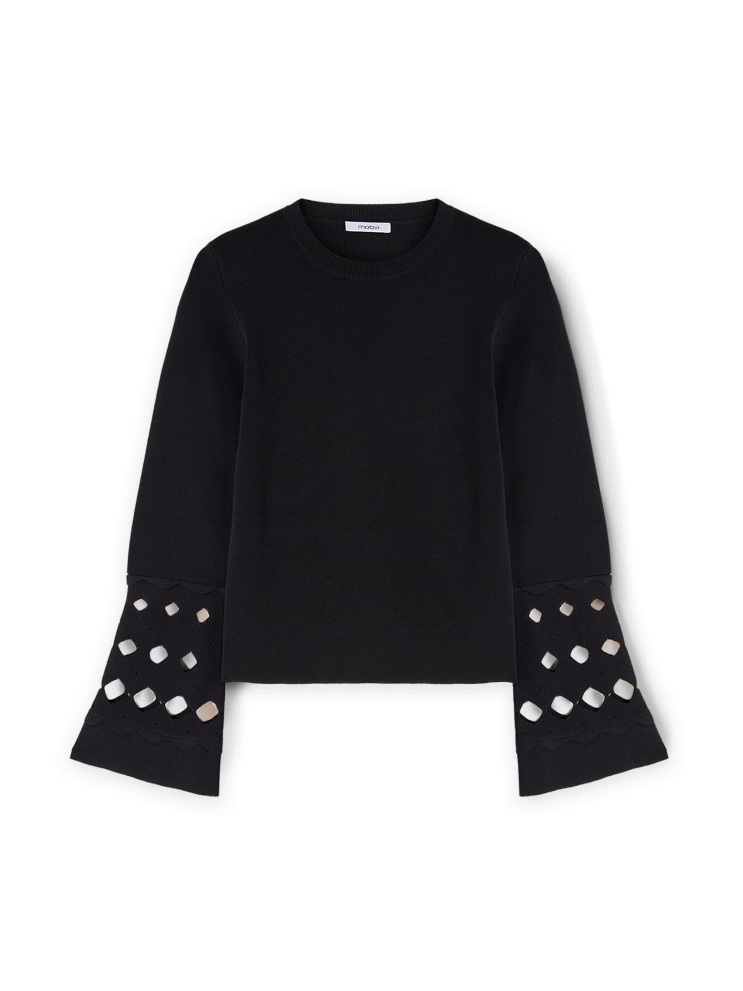 Pull-over MOTIVI en noir : devant