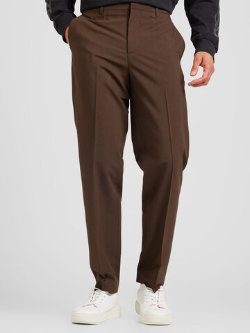 Regular Pantalon à plis JACK & JONES en marron : devant
