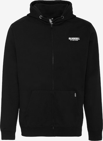 Oldskull Sweatvest in Zwart: voorkant