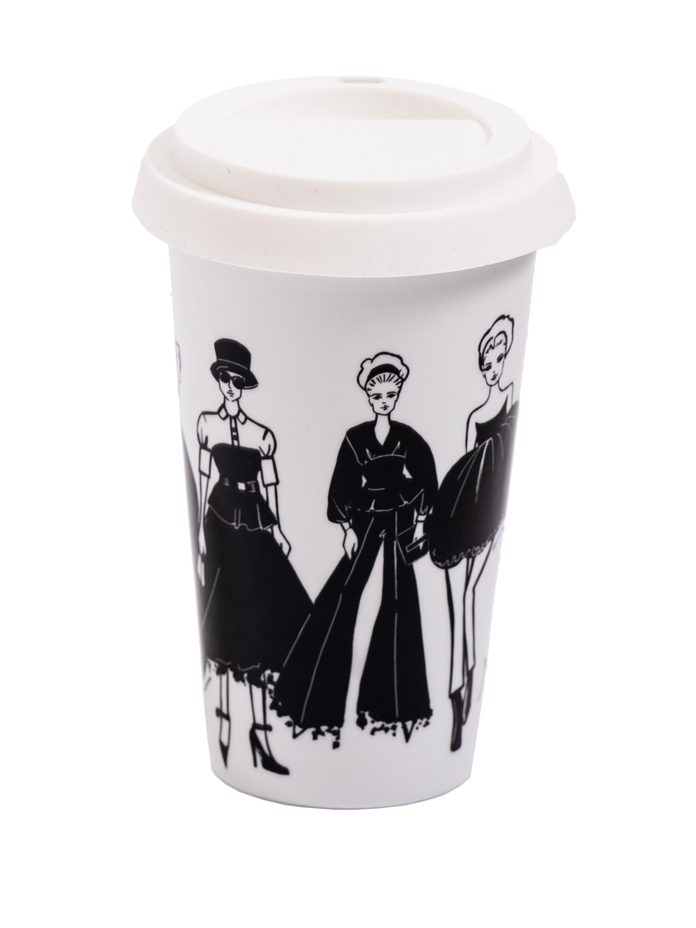 Tasse NJ Fashion Illustration en blanc : devant