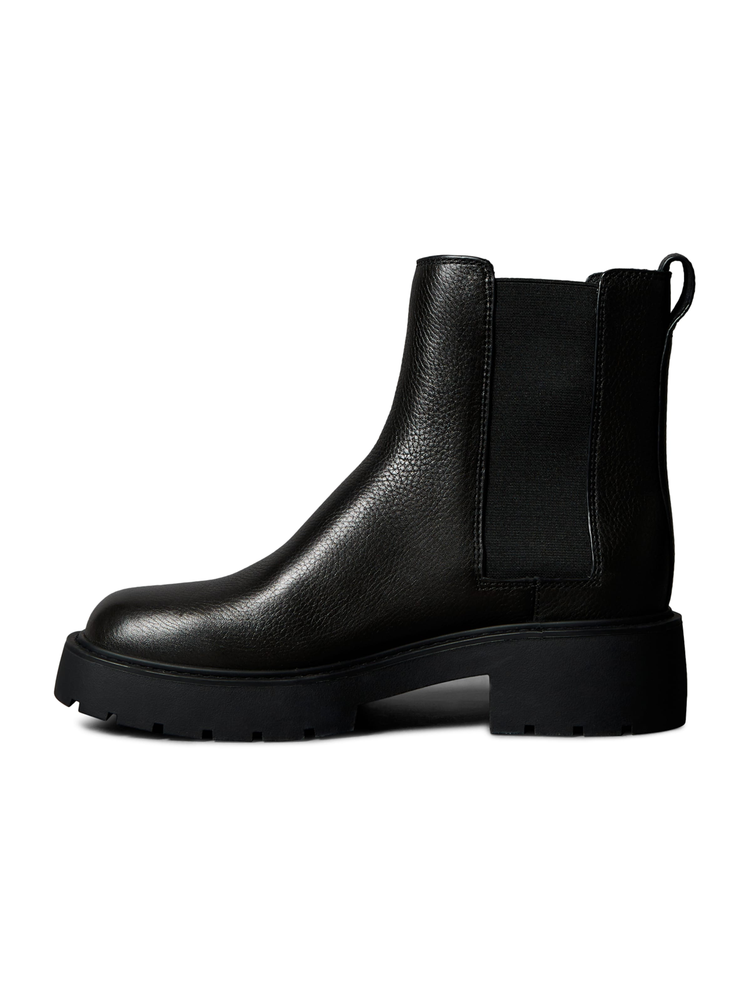 Calvin Klein - Botas chelsea em preto: frente
