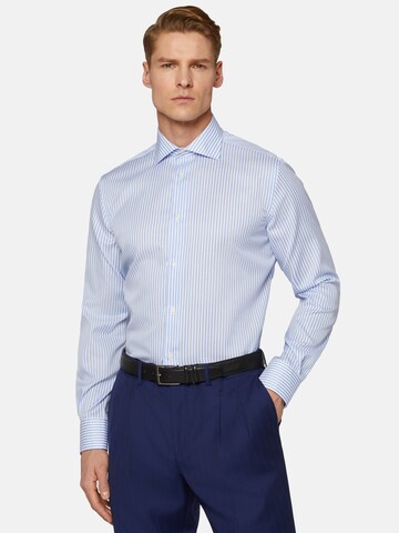 Boggi Milano Regular fit Overhemd in Blauw: voorkant