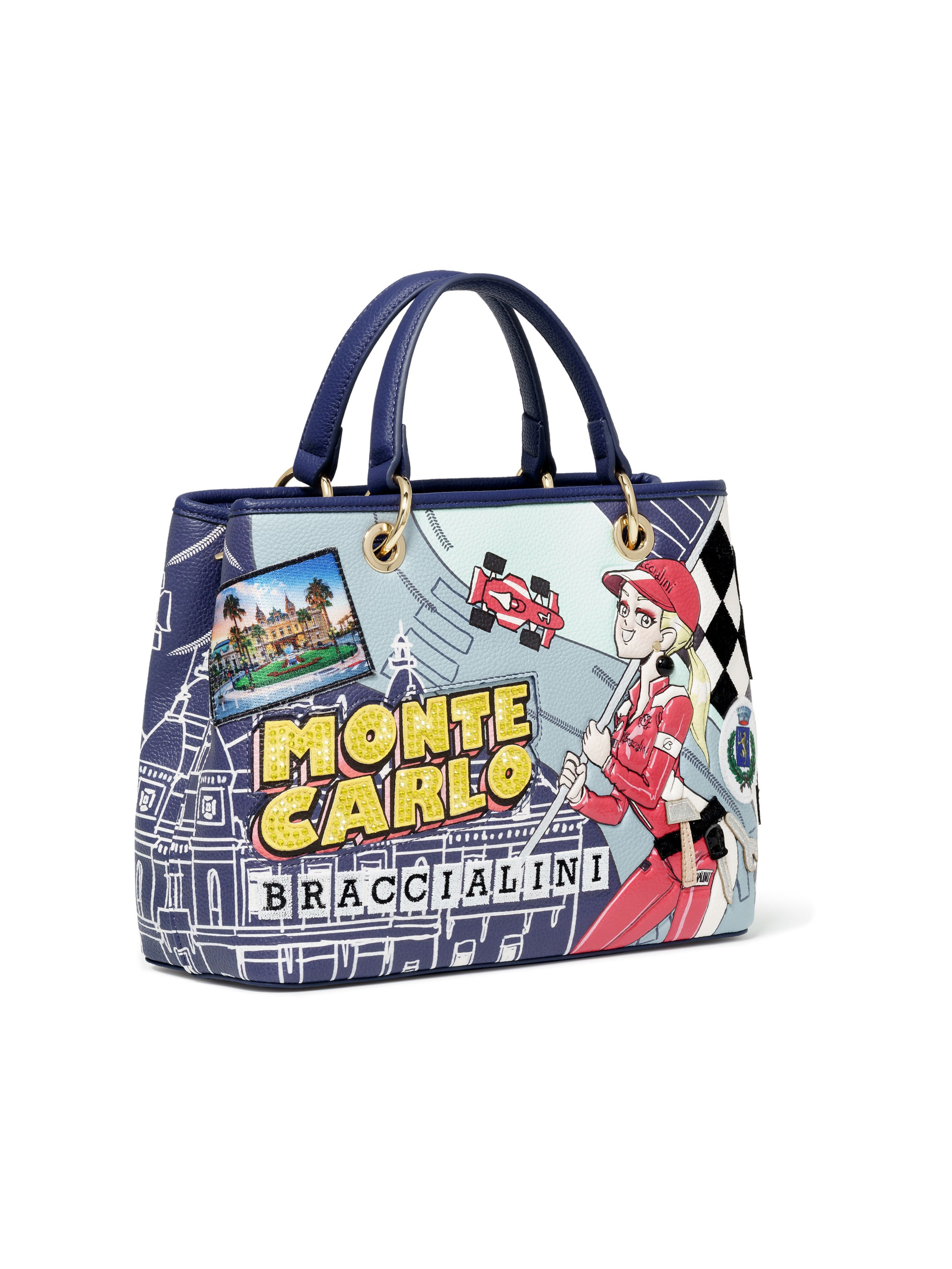 Borsa a mano di Braccialini in blu: frontale