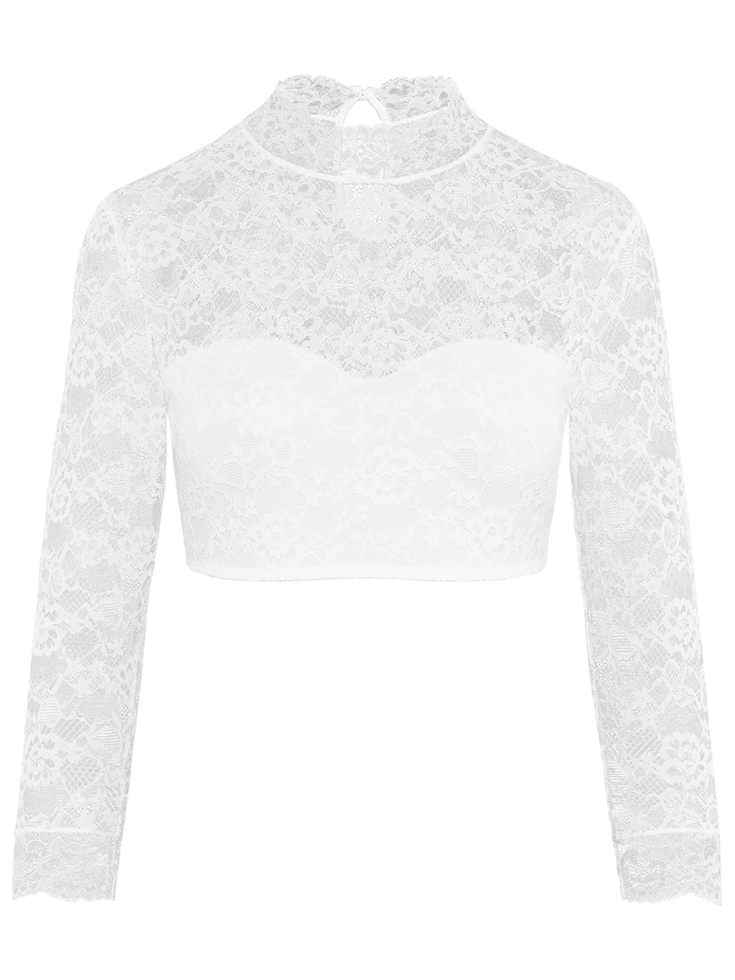 SUSA Trachtenbluse 'Wiesn-Zauber'‌ in Weiß: Vorderseite