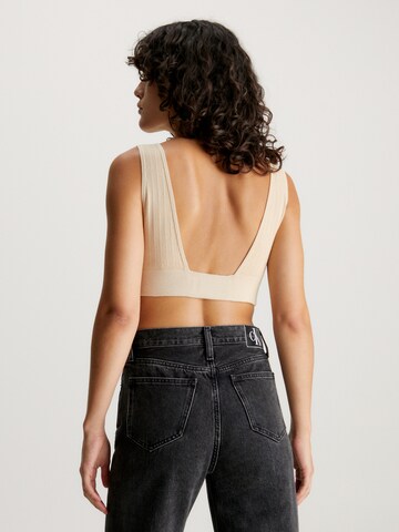 Calvin Klein Jeans Bustier Top in Beige