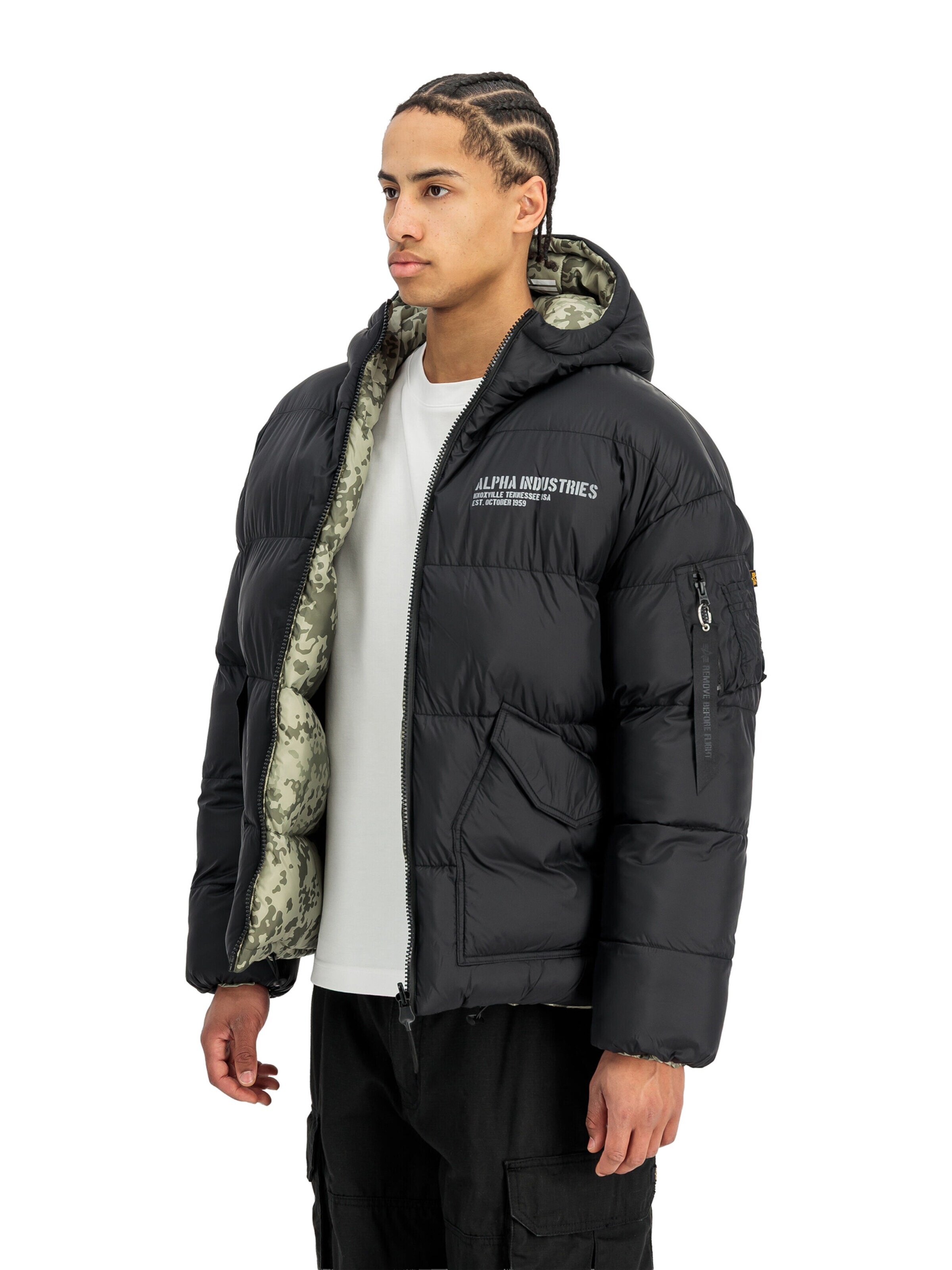 ALPHA INDUSTRIES Winter Jacket 'MA-1' in Black