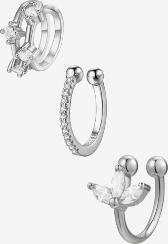 Hey Happiness Ohrringe 'Cuff Trio' in Silber: Vorderseite