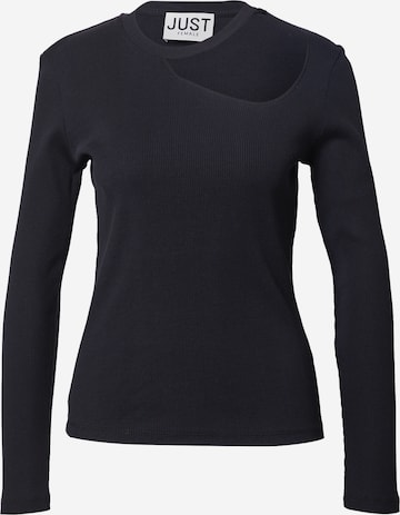 JUST FEMALE Shirt 'Rancho' in Schwarz: front
