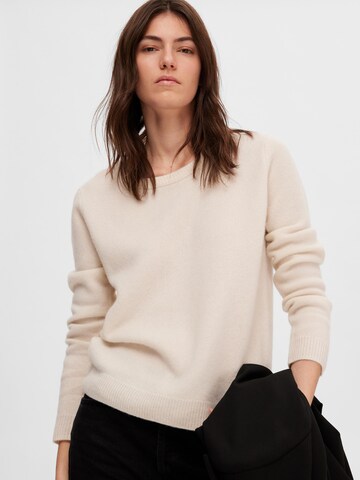 Pull-over 'Manila' SELECTED FEMME en beige : devant