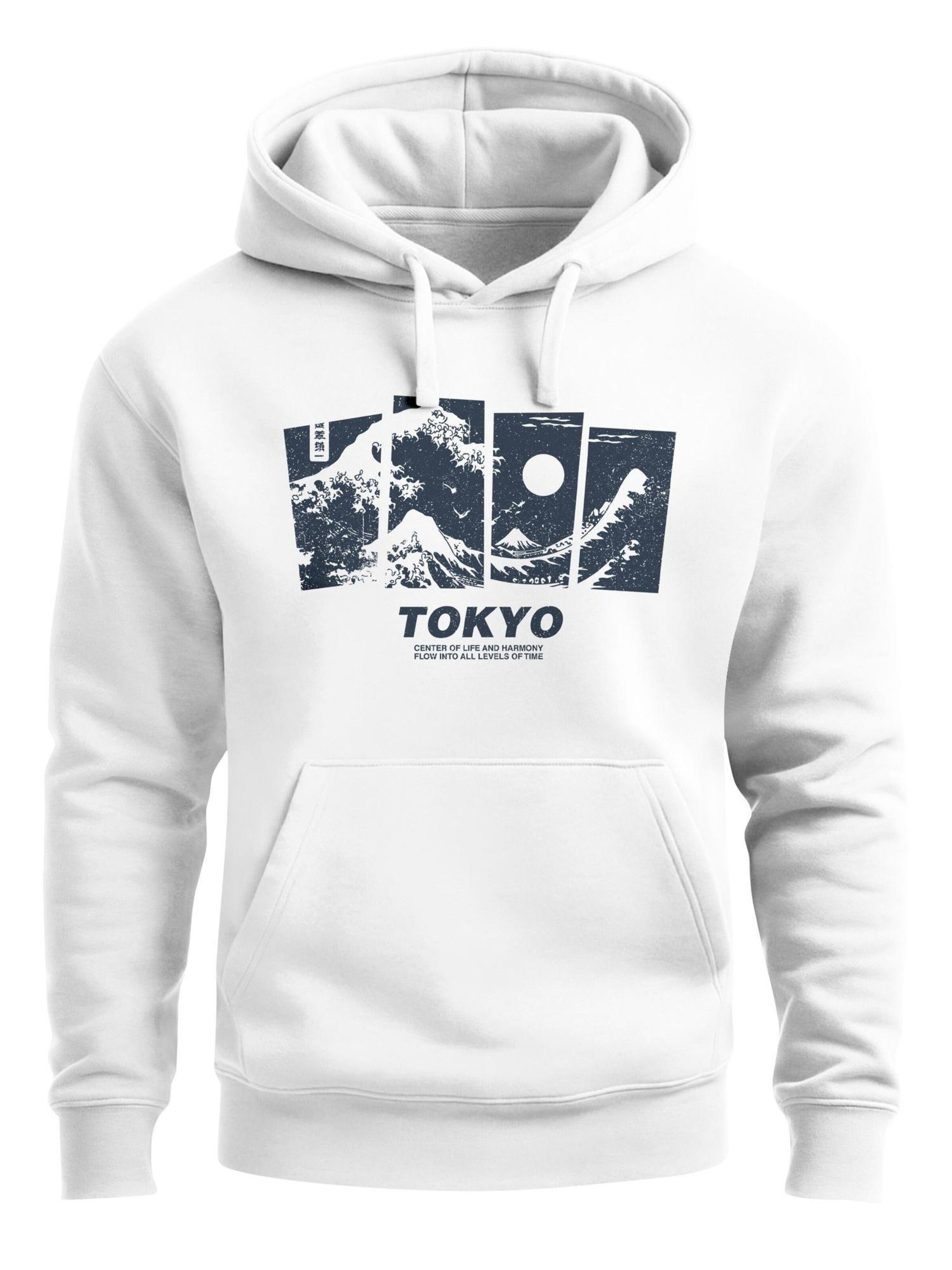 Neverless Sweatshirt 'Tokyo Wave' in White: front