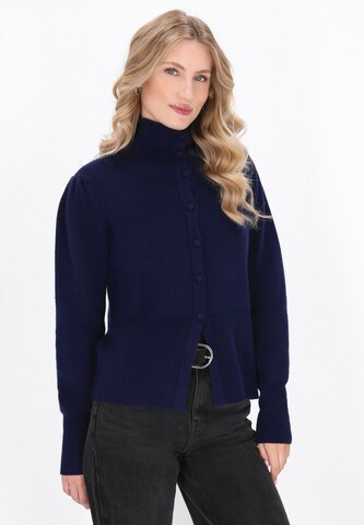 DreiMaster Vintage Gebreid vest in Blauw: voorkant