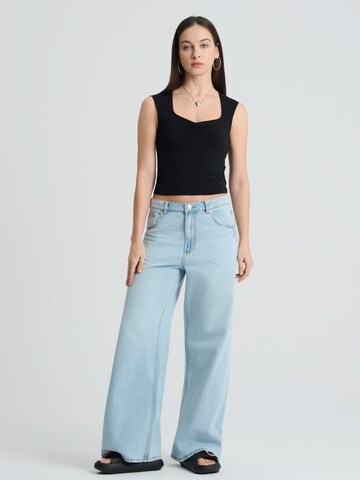 Wide Leg Jean NoWear en bleu : devant