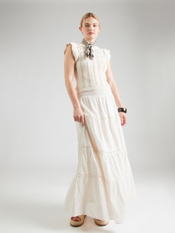 Jupe 'PCASTRID' PIECES en blanc