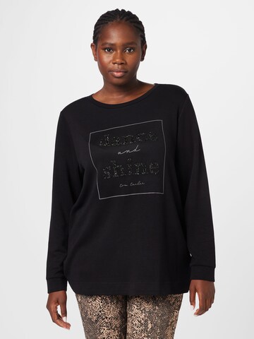 Tom Tailor Women + Sweatshirt in Zwart: voorkant