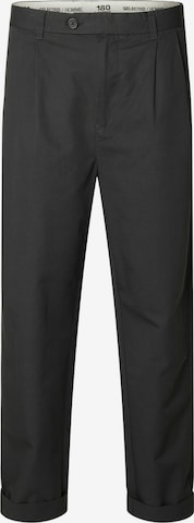 SELECTED HOMME Loose fit Pleat-front trousers 'ADAM' in Grey: front
