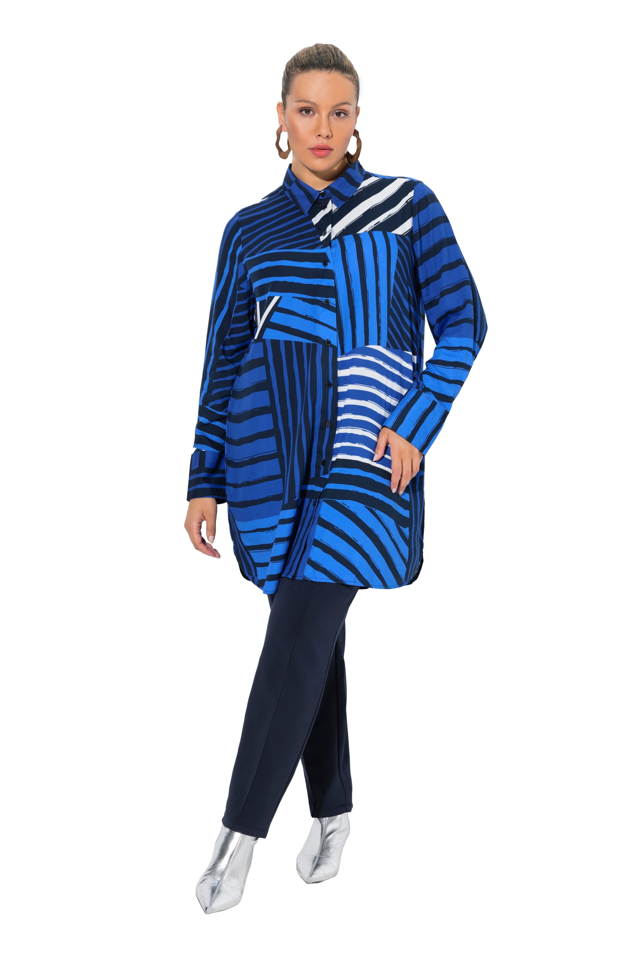 Ulla Popken Blouse in Blauw: voorkant