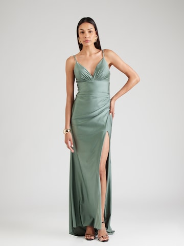 Robe de soirée mascara en vert : devant