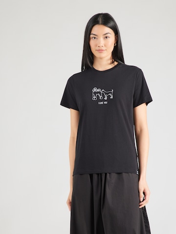 T-shirt 'I Like U' Iriedaily en noir : devant