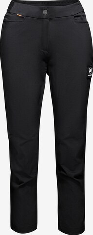 MAMMUT Regular Outdoor Pants 'Massone' in Black: front