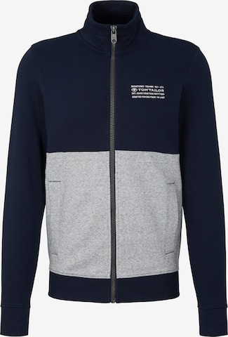 TOM TAILOR Zip-Up Hoodie in Blue: front