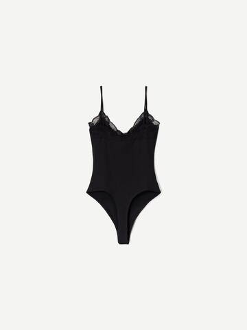 Bershka Shirtbody in Schwarz