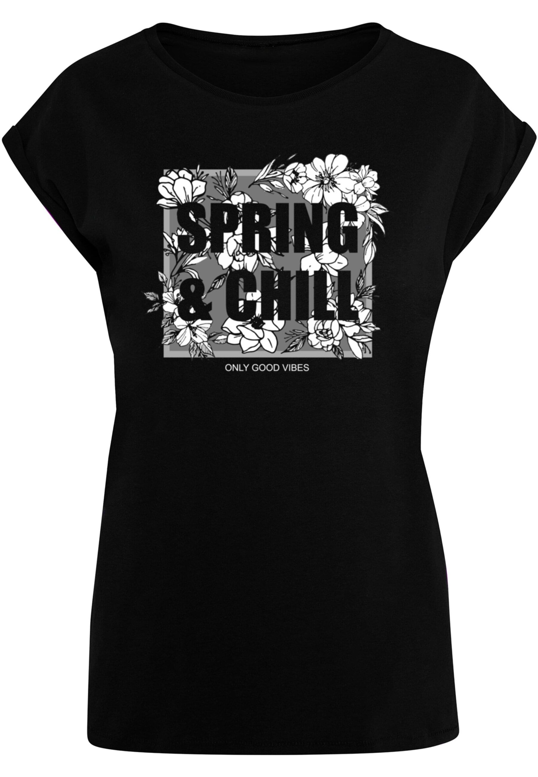 Merchcode Shirt 'Spring And Chill' in Zwart: voorkant