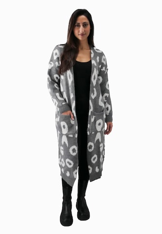 Cappotto in maglia di Elara in grigio: frontale