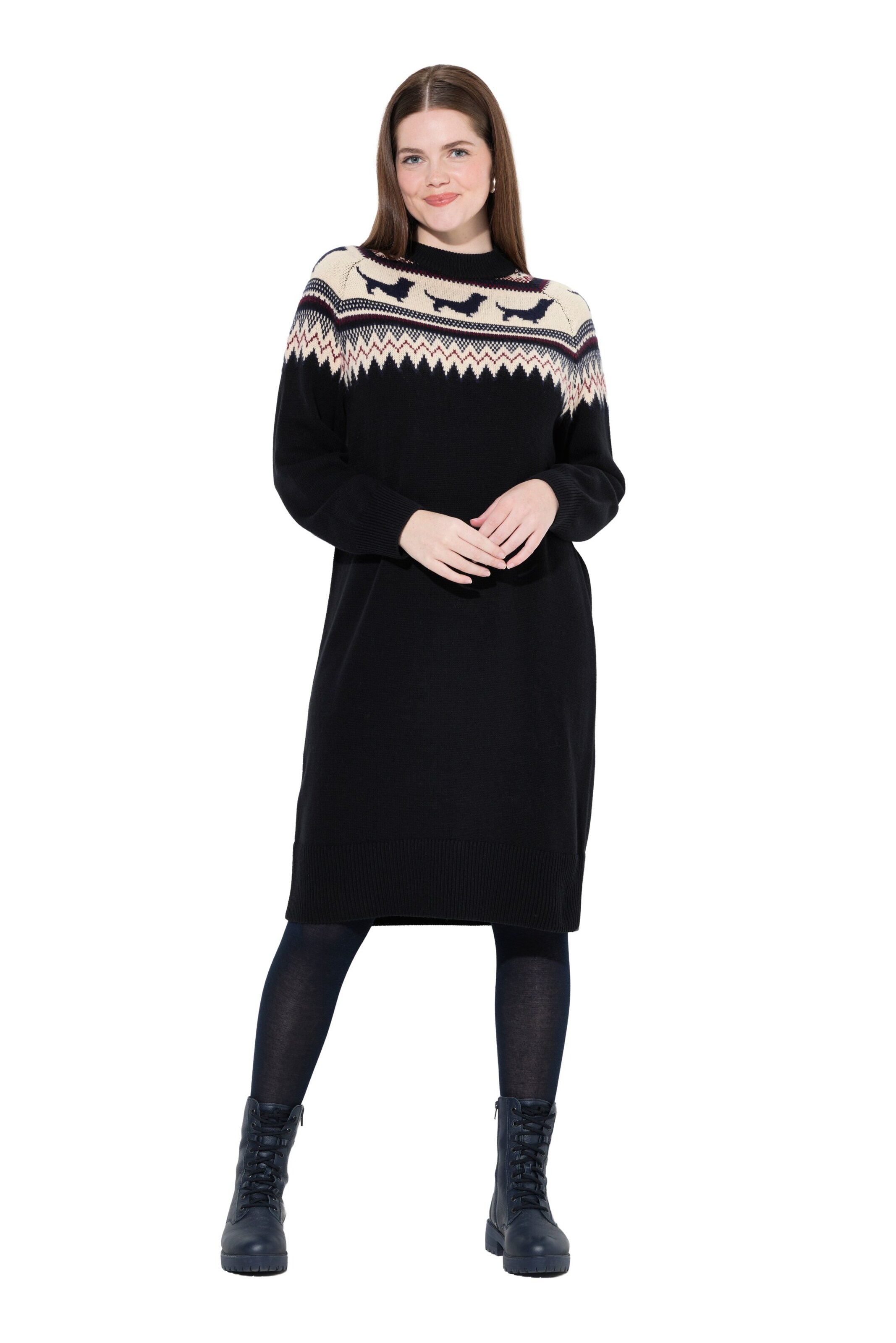 Ulla Popken Gebreide jurk in Zwart