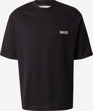 SELECTED T-Shirt 'SLHNORMAN' in Schwarz: Vorderseite