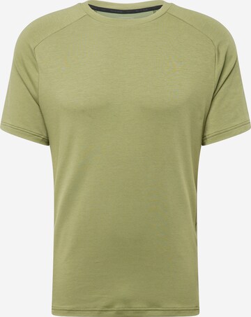 On T-shirt 'Focus' i grön: framsida