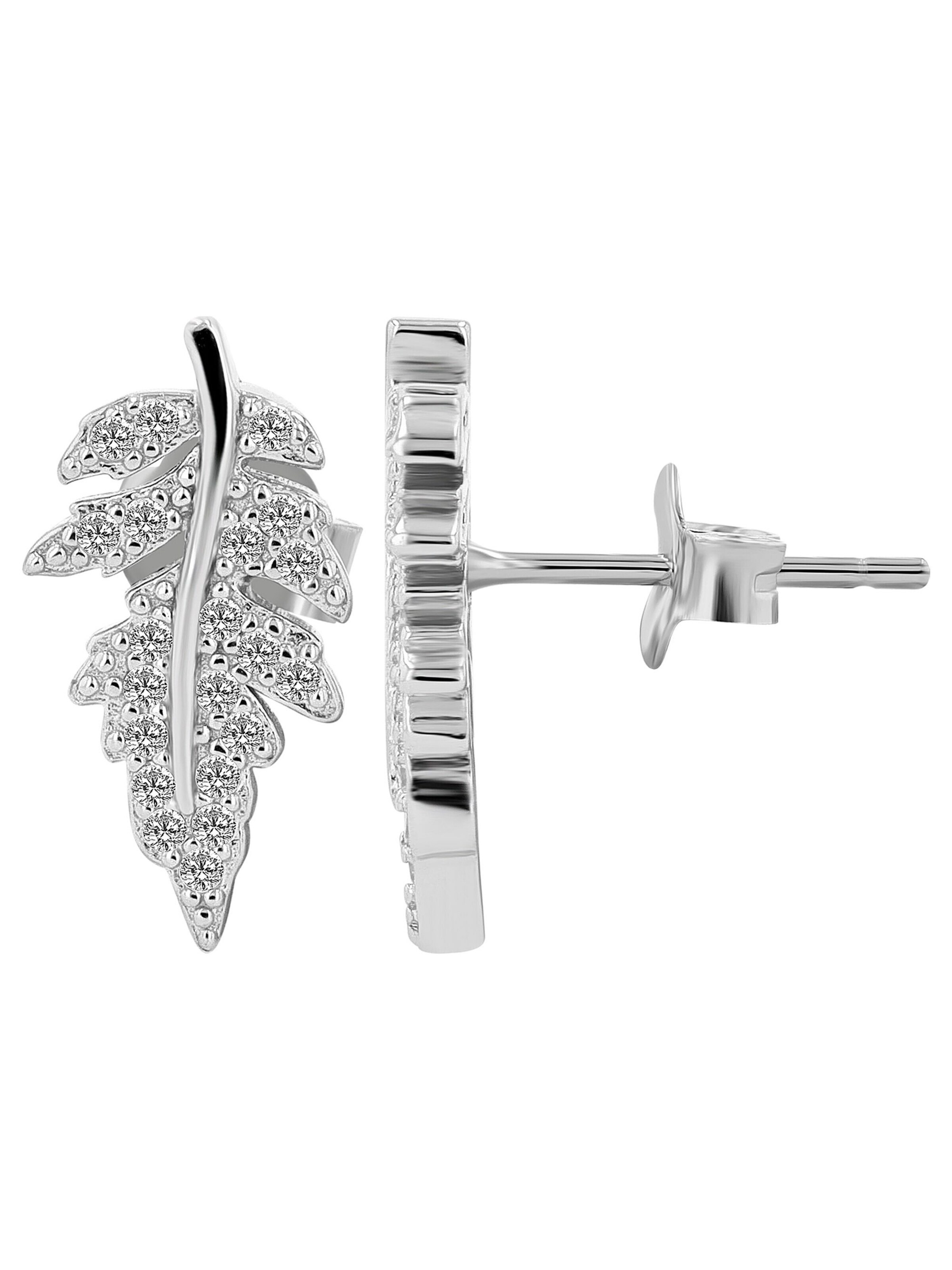 Akzent Earrings '"Hana" aus 925 Sterlingsilber, rhodiniert, langlebig' in Silver