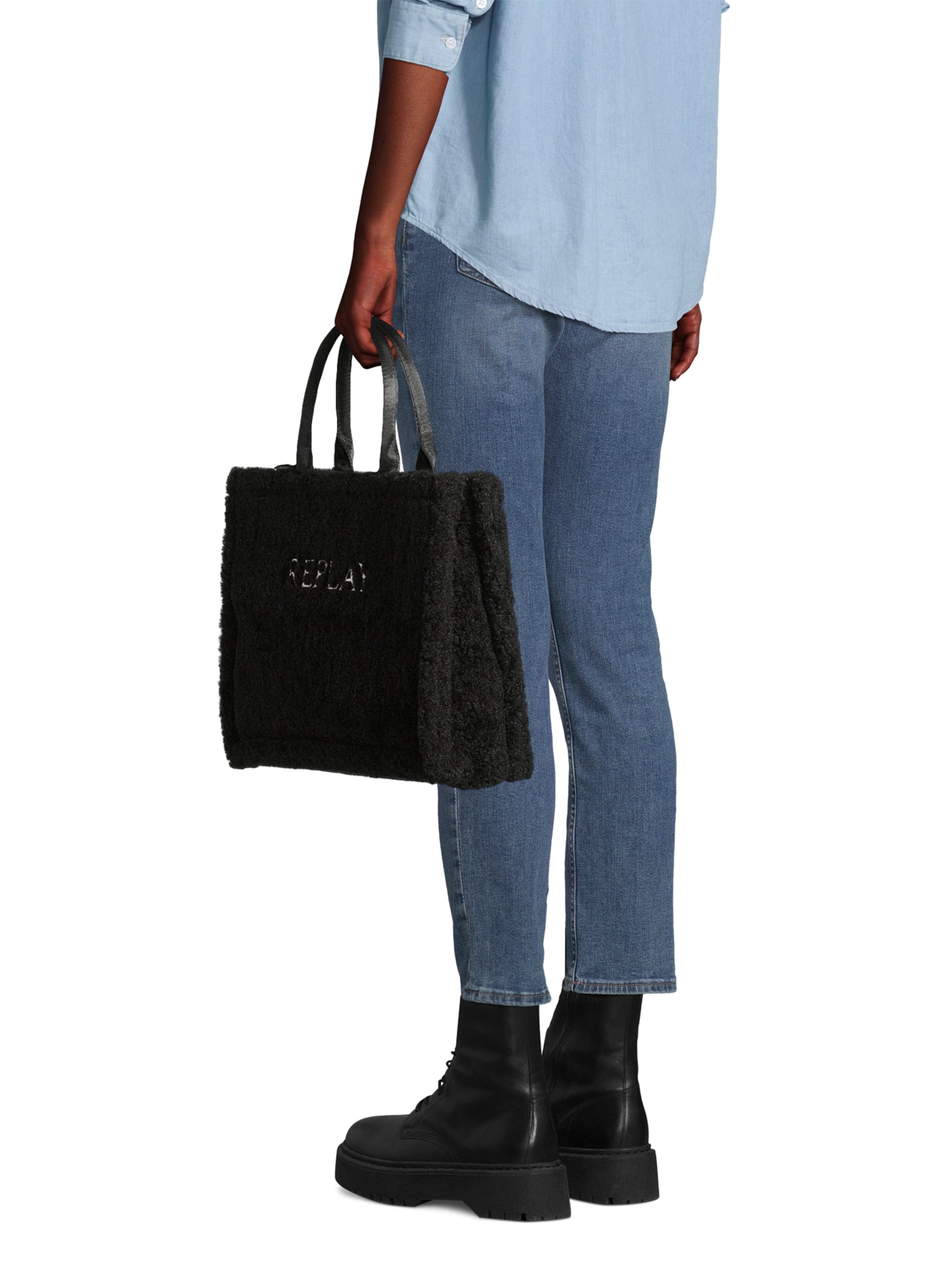 REPLAY Shopper in Schwarz: Vorderseite