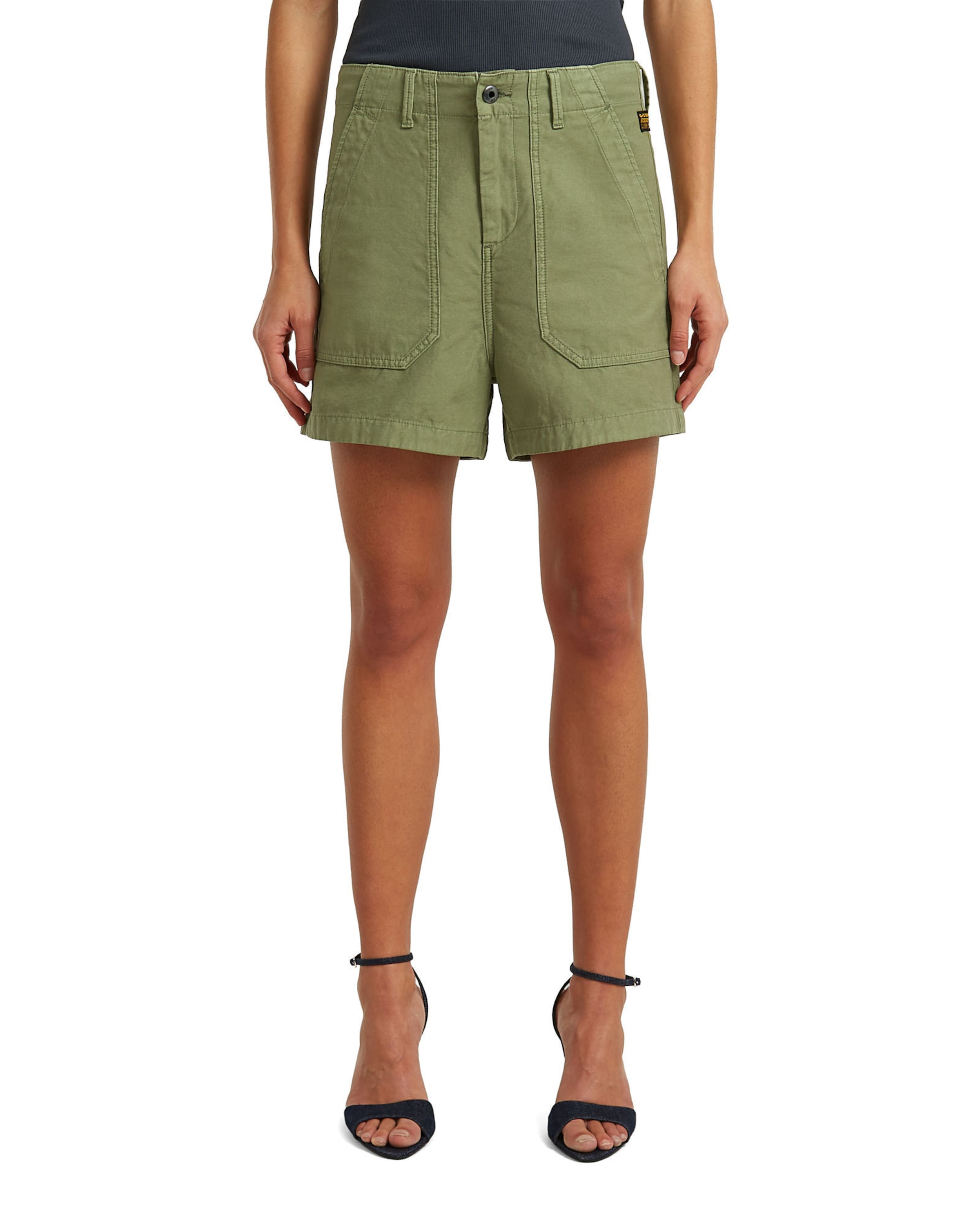 G-STAR Regular Broek 'Fatigue Shorts' in Groen: voorkant