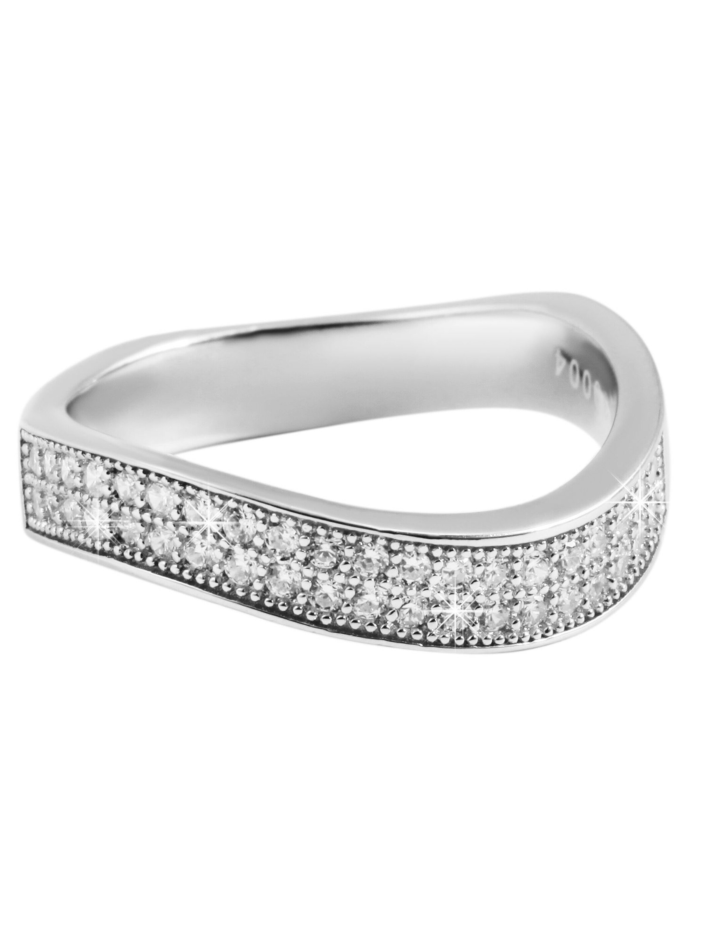 Akzent Ring '"Waldye" aus 925 Sterlingsilber, rhodiniert, langlebig' in Silver