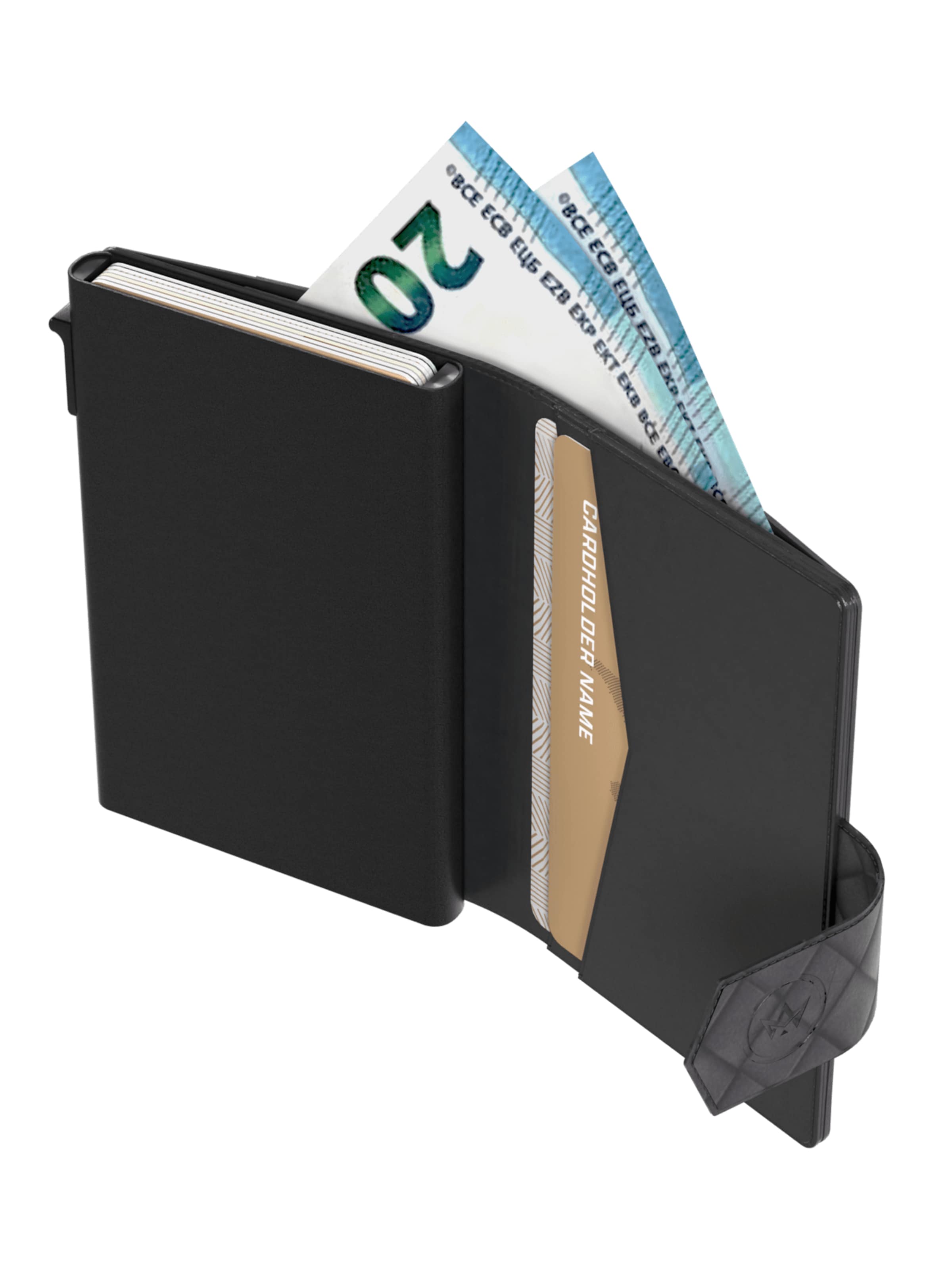 Prowallet Wallet 'Pasjeshouder Plus Woven' in Black