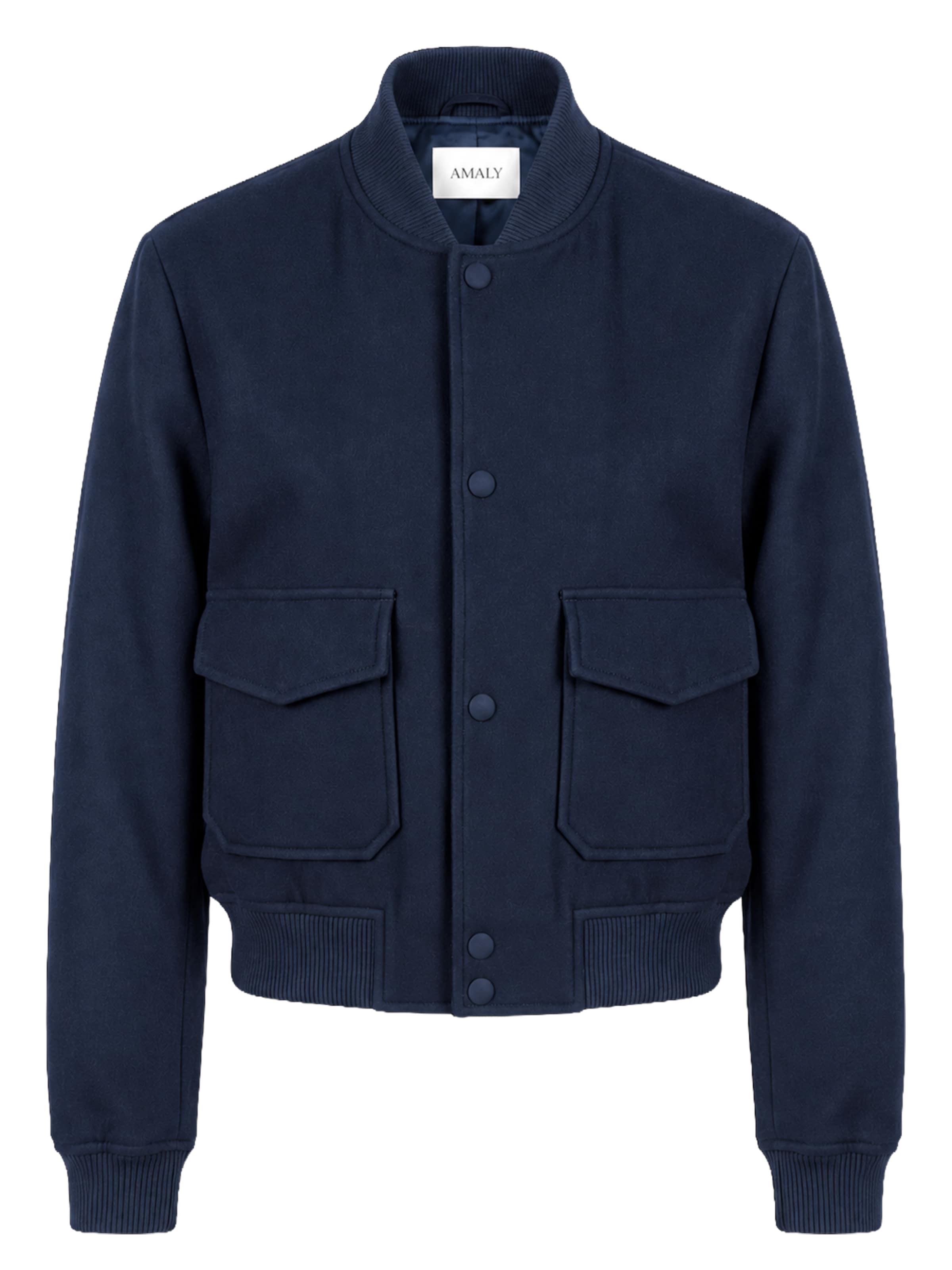 AMALY Between-season jacket in Blue: front