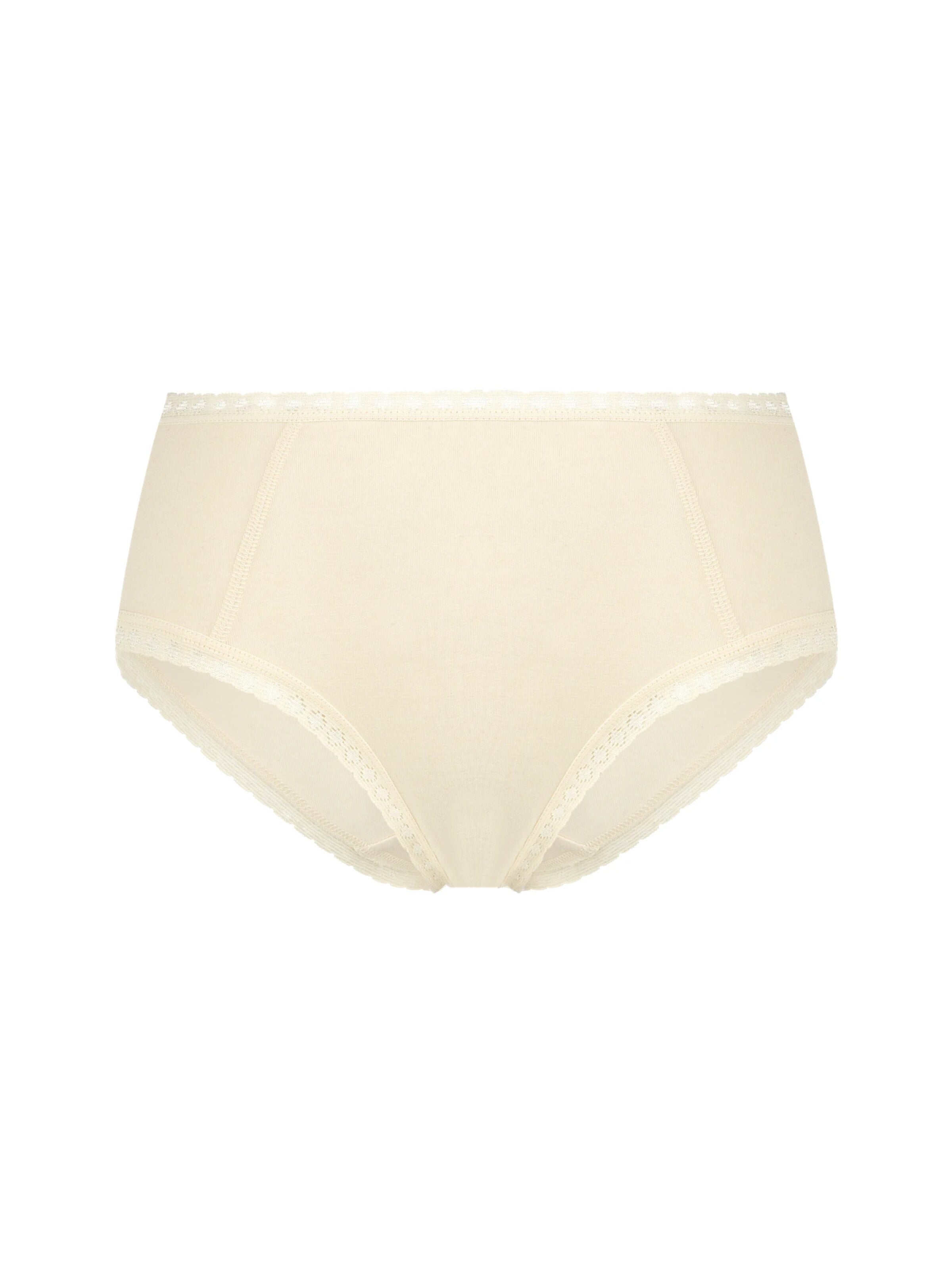 Albero Natur Panty 'Damen Bio-Baumwoll Hipster mit Spitze' in White: front