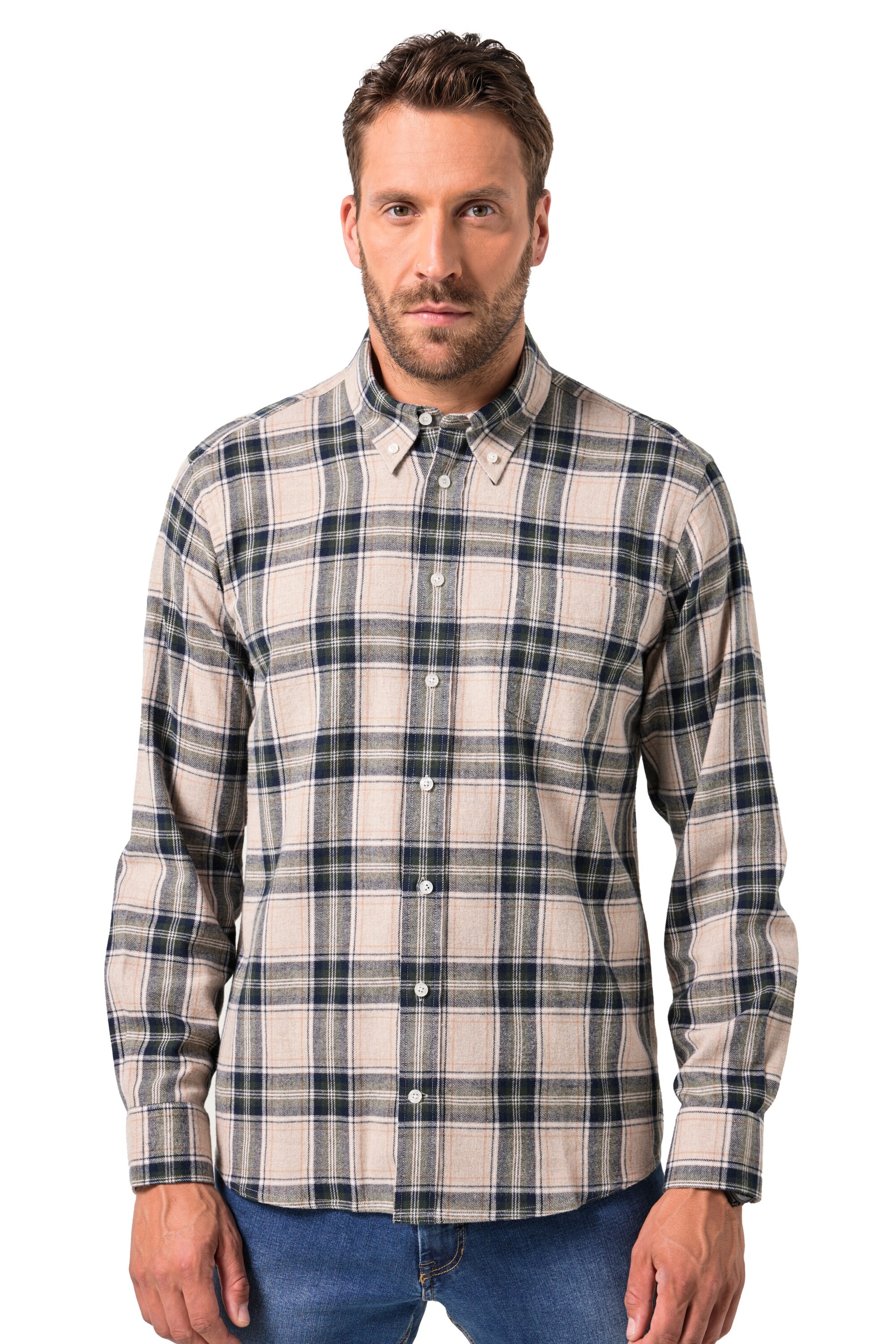 JP1880 Comfort Fit Hemd in Beige: Vorderseite