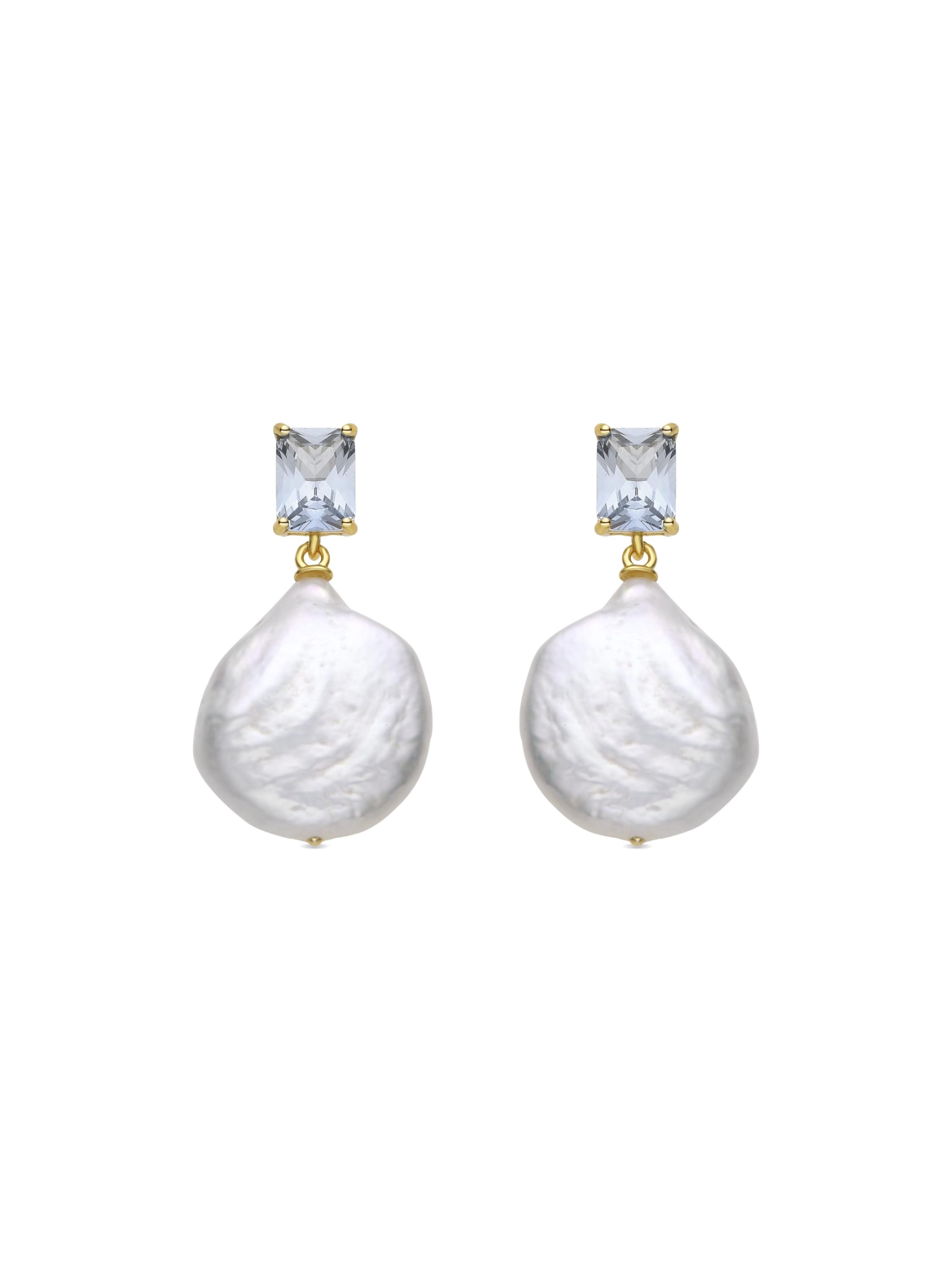 Luxenter Øreringe 'Dyafa' i perlehvid, Produktvisning