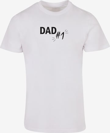 T-Shirt 'Fathers Day - Dad number 1' Merchcode en blanc : devant