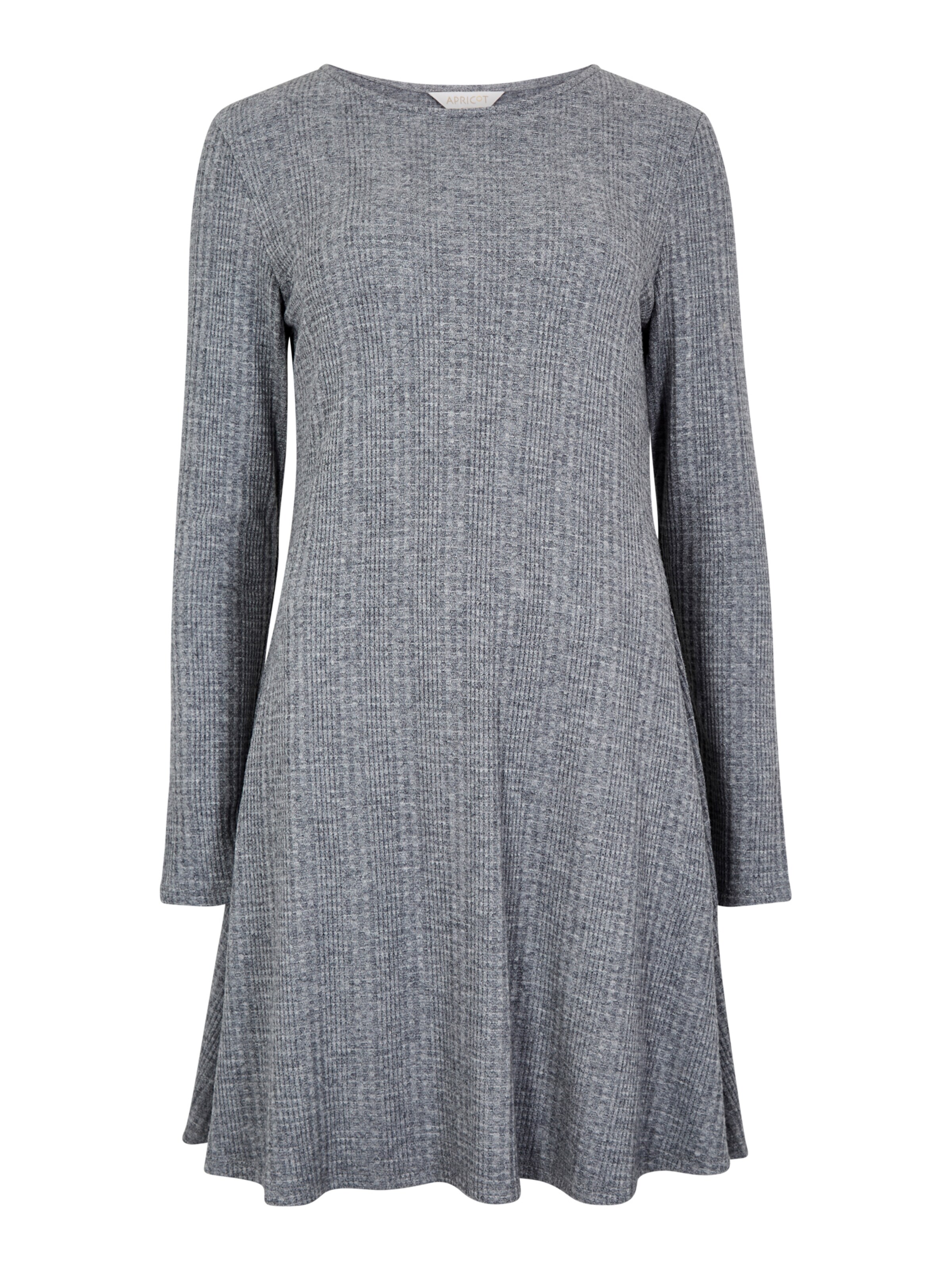 Apricot Strickkleid in Grau: Vorderseite