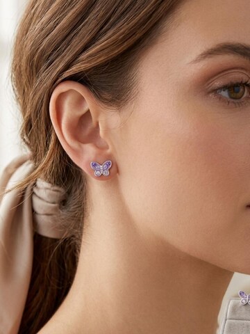 Boucles d'oreilles 'Sterling Silber Schmetterling Ohrstecker' Maxte en violet : devant