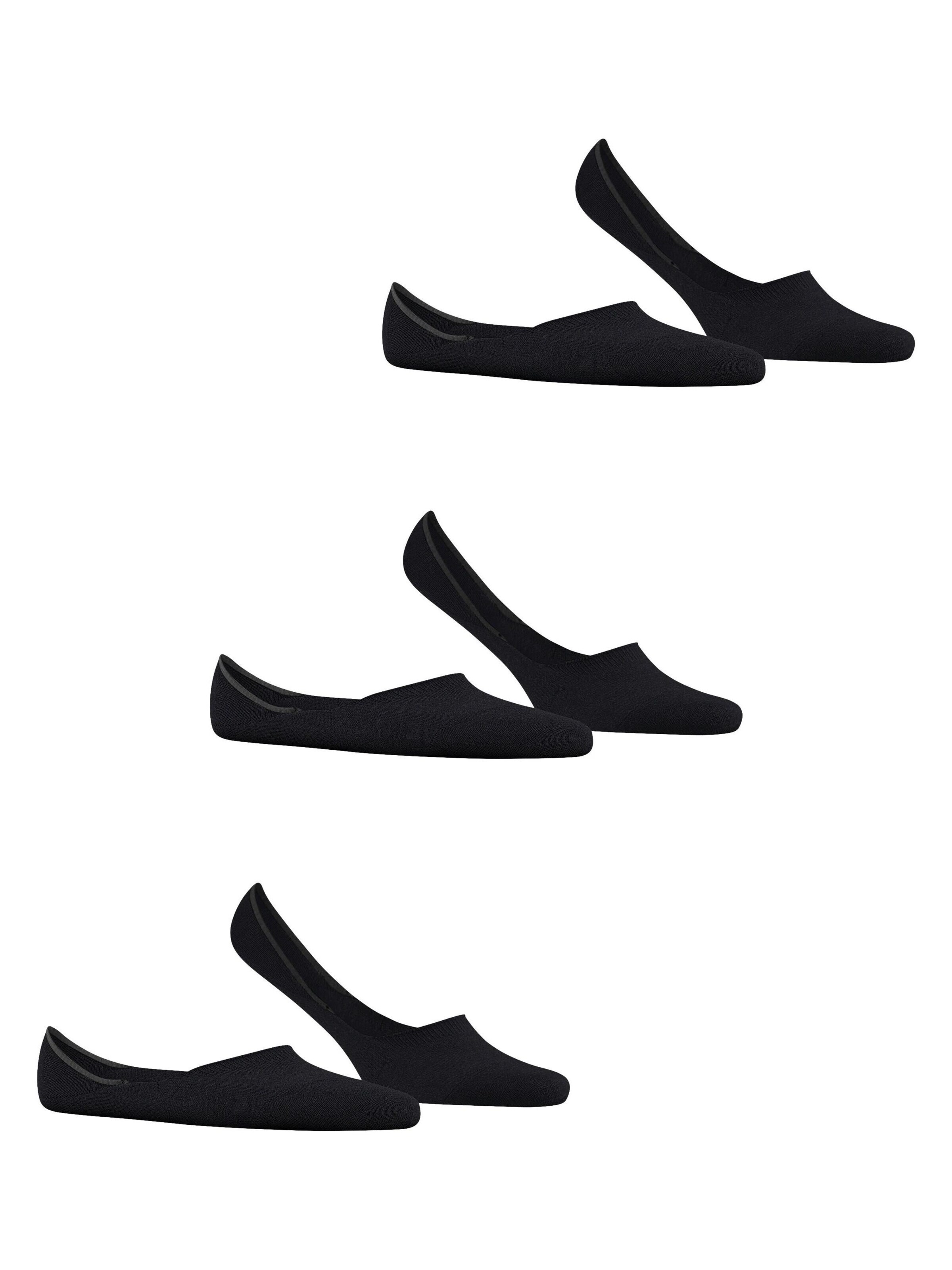 FALKE Füßlinge 'Step Medium Cut 3-Pack'‌‌‌‌‌‌‌ in Schwarz